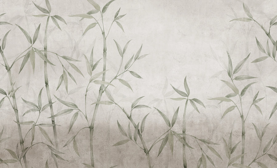 Bamboo Horizon, Green Mural Wallpaper
