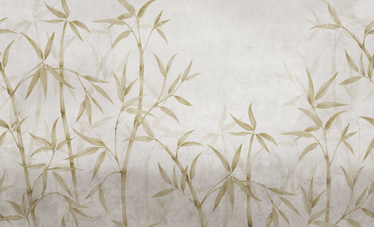Bamboo Horizon, Yellow Mural Wallpaper - pure wallpaper artwork
