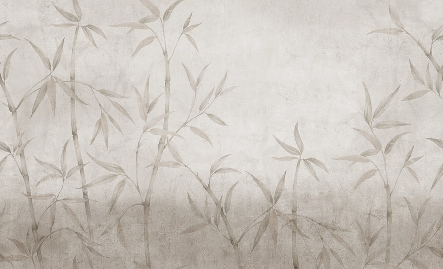 Bamboo Horizon, Beige Mural Wallpaper