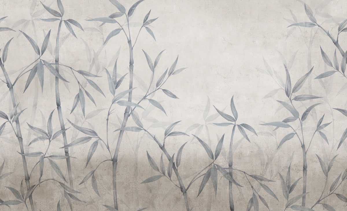 Bamboo Horizon, Blue Mural Wallpaper - pure wallpaper artwork