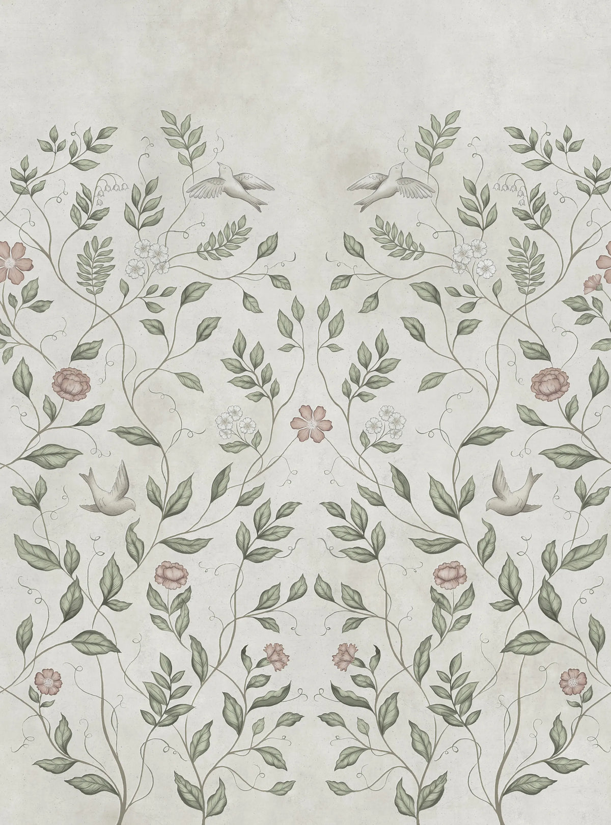 Serene Garden, Beige Mural Wallpaper - pure wallpaper artwork
