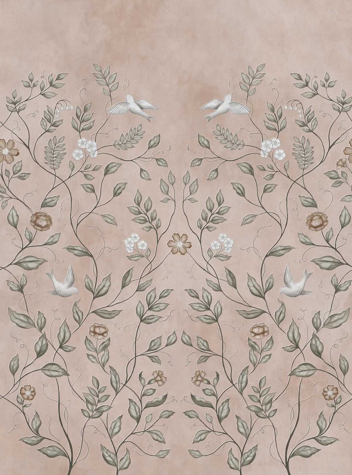 Serene Garden, Rust Mural Wallpaper - pure wallpaper artwork