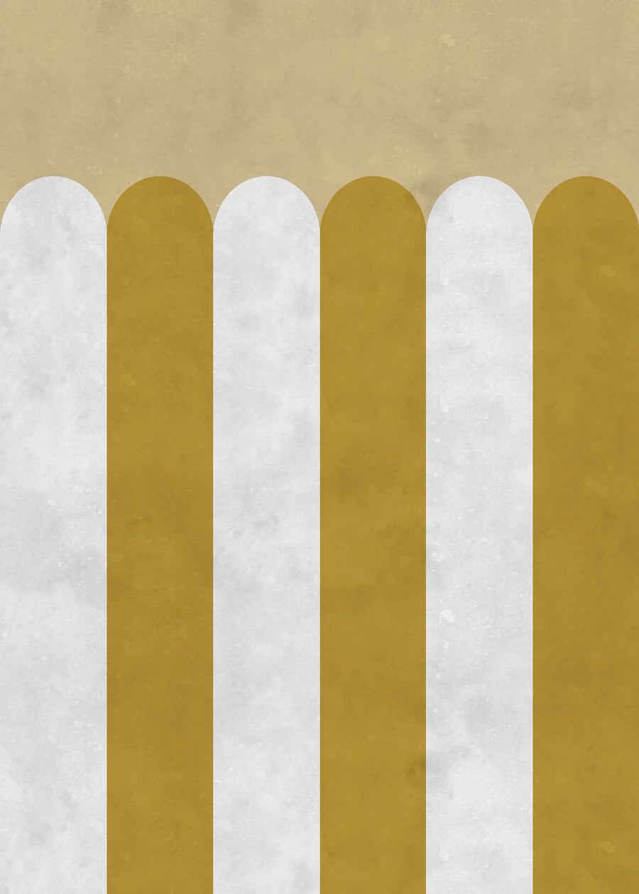 Circus Stripes, Mustard Mural Wallpaper