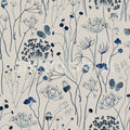 Flower Garden, Blue Mural Wallpaper - pure wallpaper artwork