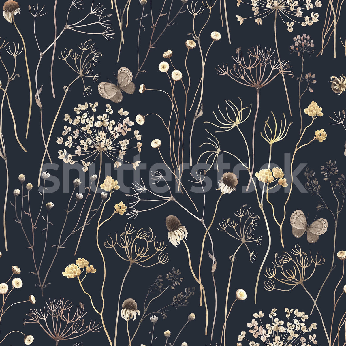 Flower Garden, Midnight Mural Wallpaper - pure wallpaper artwork