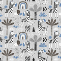 Happy Zebra, Blue Mural Wallpaper - pure wallpaper artwork