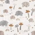 Elephant Savanna, Beige Mural Wallpaper - pure wallpaper artwork