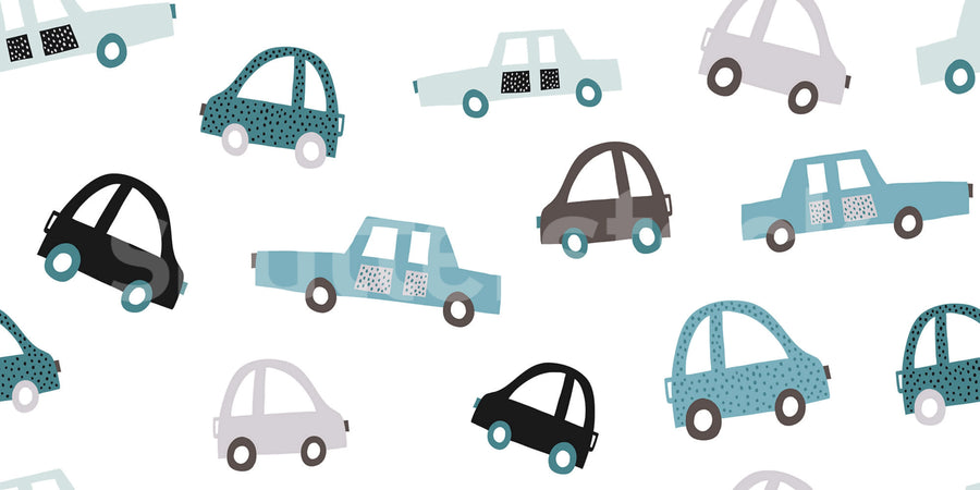 Cars, Blue Mural Wallpaper