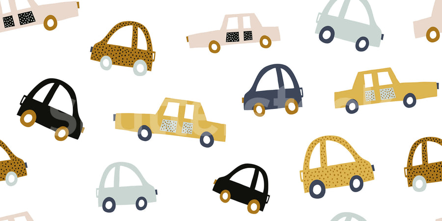 Cars, Pastel Mural Wallpaper