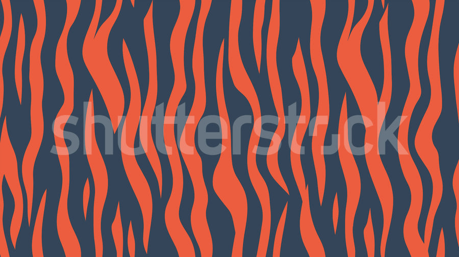 Zebra Lines, Blue & Red Mural Wallpaper