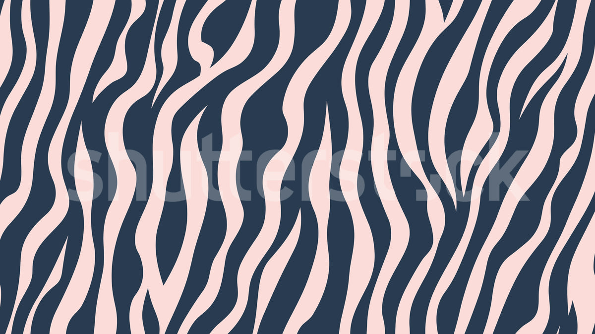 Zebra Lines, Blue & Pink Mural Wallpaper - pure wallpaper artwork