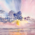 Watercolor Sky, Pink Mural Wallpaper - pure wallpaper artwork