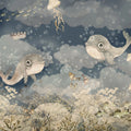 Water Song, Deep Blue Mural Wallpaper - pure wallpaper artwork