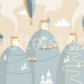 Mountain Village, Pastel Mural Wallpaper - pure wallpaper artwork