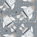 Rockets, Gray Mural Wallpaper - pure wallpaper artwork
