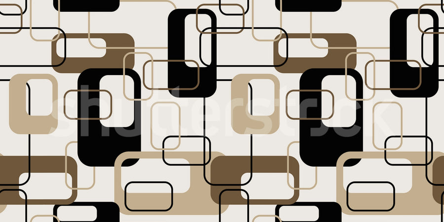 Retro Squares, Beige Mural Wallpaper
