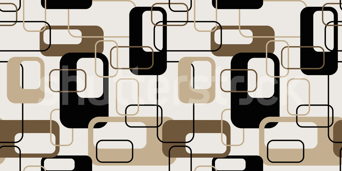 Retro Squares, Beige Mural Wallpaper - pure wallpaper artwork