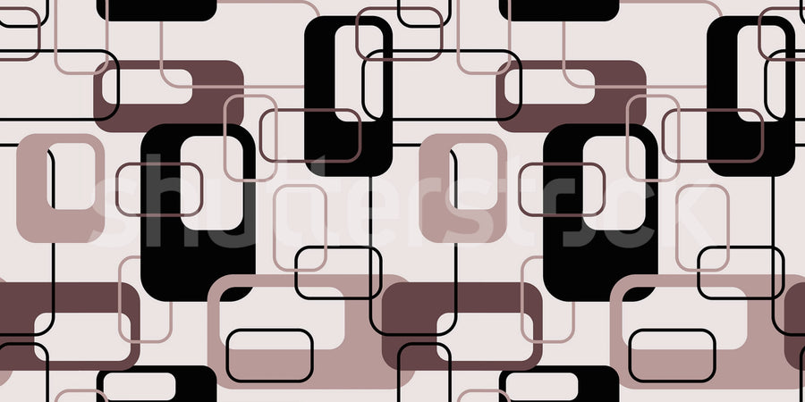 Retro Squares, Plum Mural Wallpaper