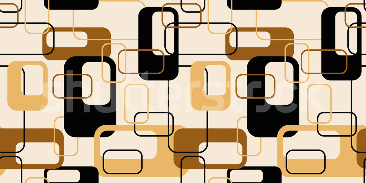 Retro Squares, Brown Mural Wallpaper - pure wallpaper artwork