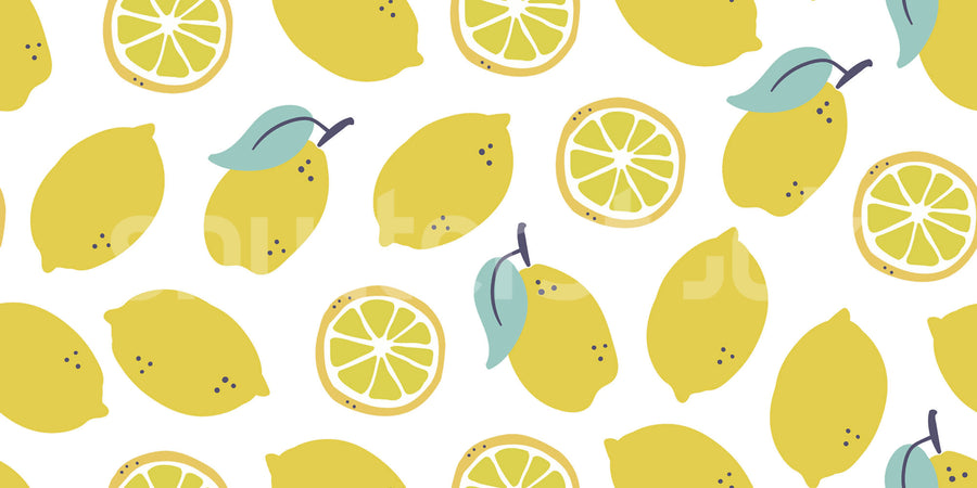 Lemons, Yellow Mural Wallpaper