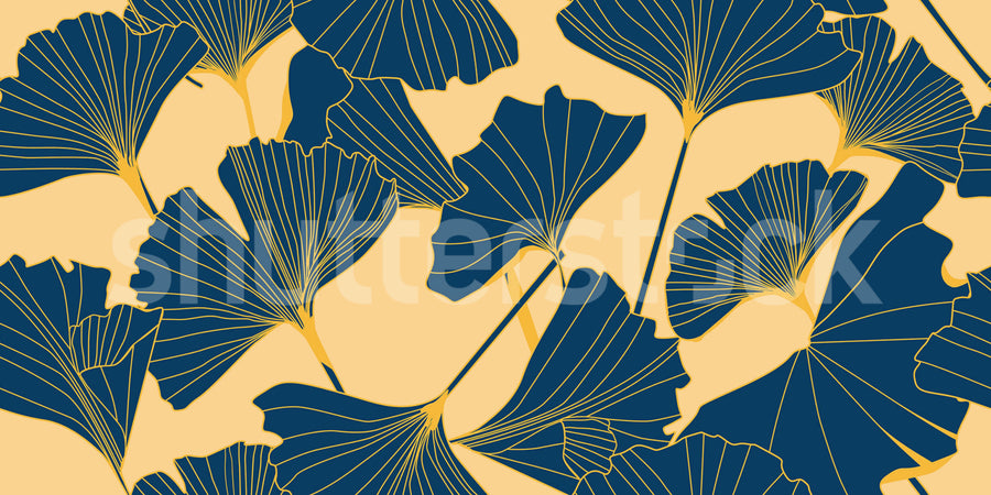 Big Ginko, Petrol Mural Wallpaper