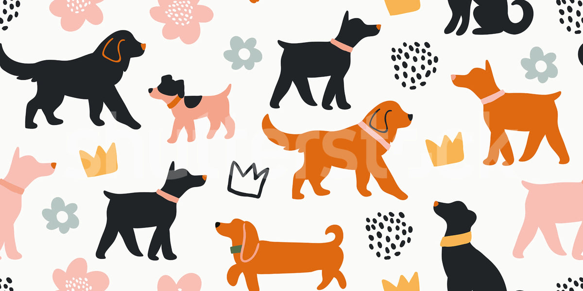 Dog Walk, Multi Mural Wallpaper - pure wallpaper artwork