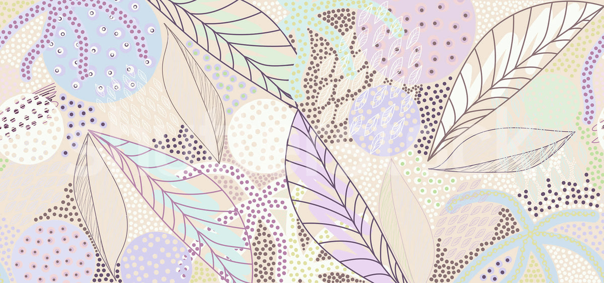Artsy Leafs, Lilac Mural Wallpaper - pure wallpaper artwork