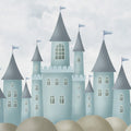 Castle Village, Blue Mural Wallpaper - pure wallpaper artwork