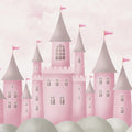 Castle Village, Pink Mural Wallpaper - pure wallpaper artwork