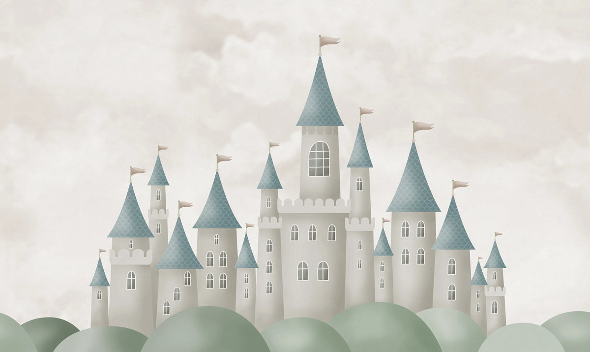 Dreamy Castle, Beige Mural Wallpaper - pure wallpaper artwork