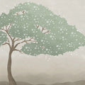Windy Tree, Light Green Mural Wallpaper - pure wallpaper artwork