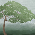 Windy Tree, Green Mural Wallpaper - pure wallpaper artwork