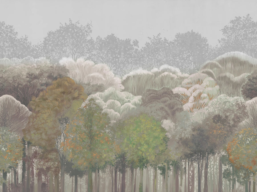 Leafy Forest, Fall Mural Wallpaper