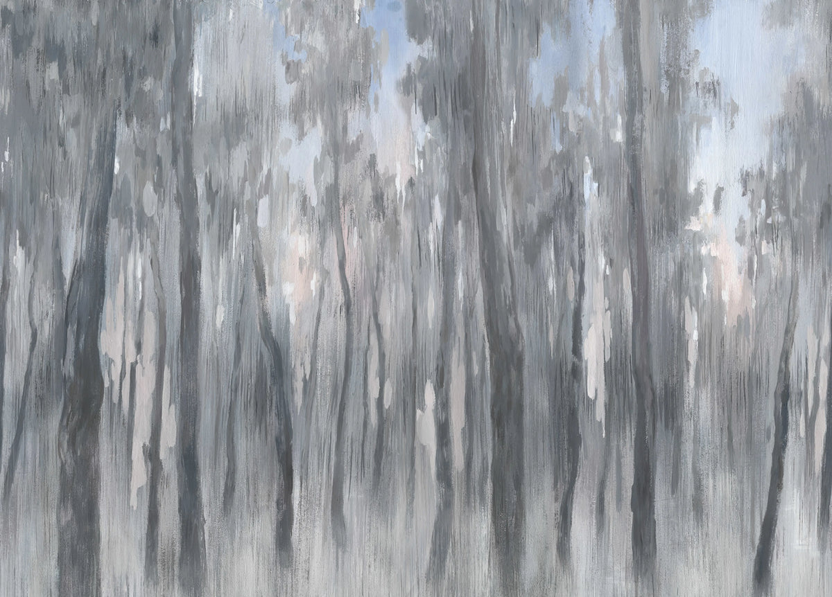 Morning Forest, Gray Mural Wallpaper - pure wallpaper artwork