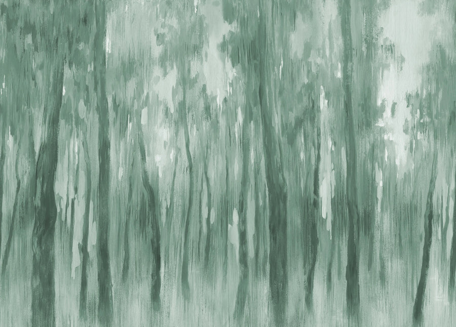 Morning Forest, Green Mural Wallpaper