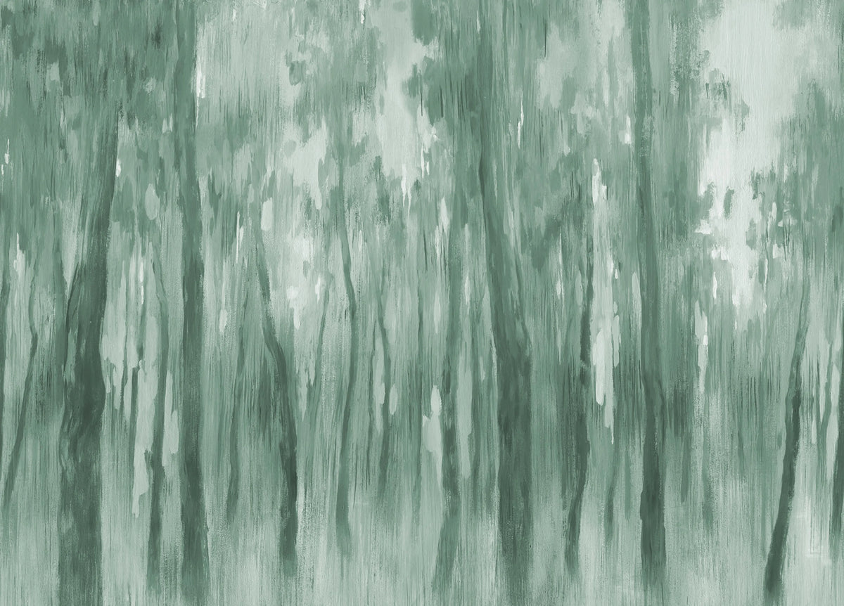 Morning Forest, Green Mural Wallpaper - pure wallpaper artwork