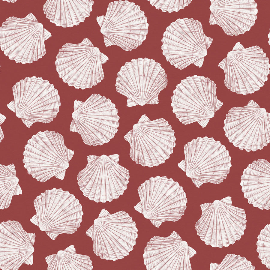 Bold Shell, Red Mural Wallpaper