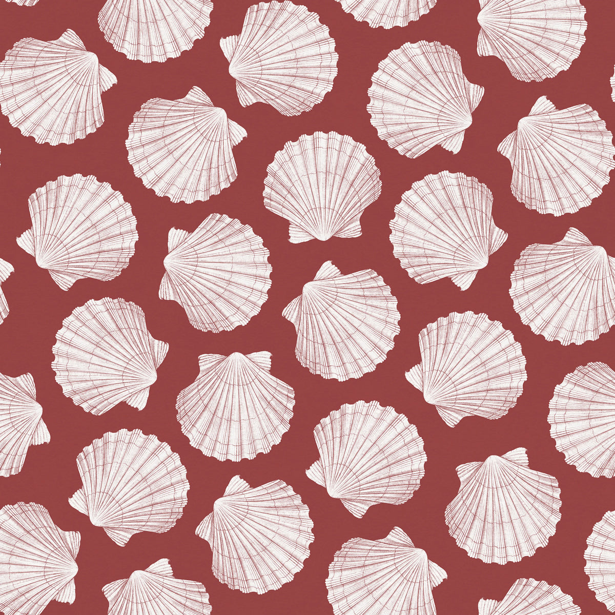 Bold Shell, Red Mural Wallpaper - pure wallpaper artwork
