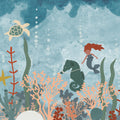 Mermaid World, Blue Mural Wallpaper - pure wallpaper artwork