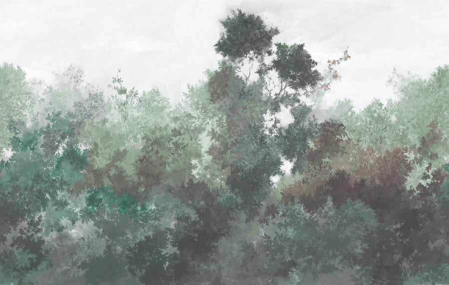 Wood, Green Mural Wallpaper