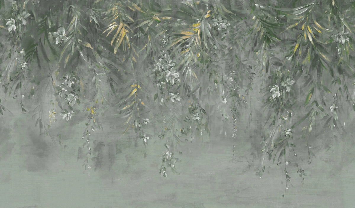 Honolulu, Dark Green Mural Wallpaper - pure wallpaper artwork