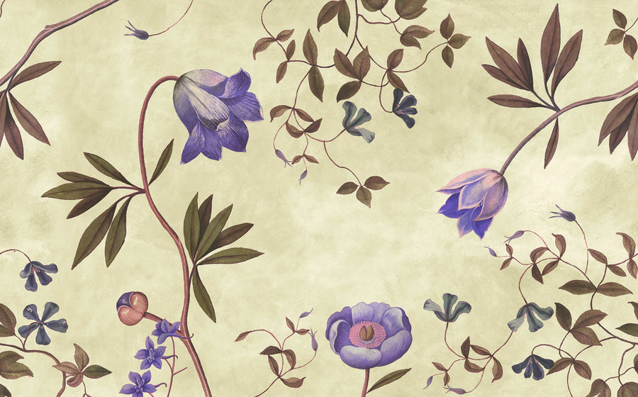 Romantic Garden, Lilac Mural Wallpaper
