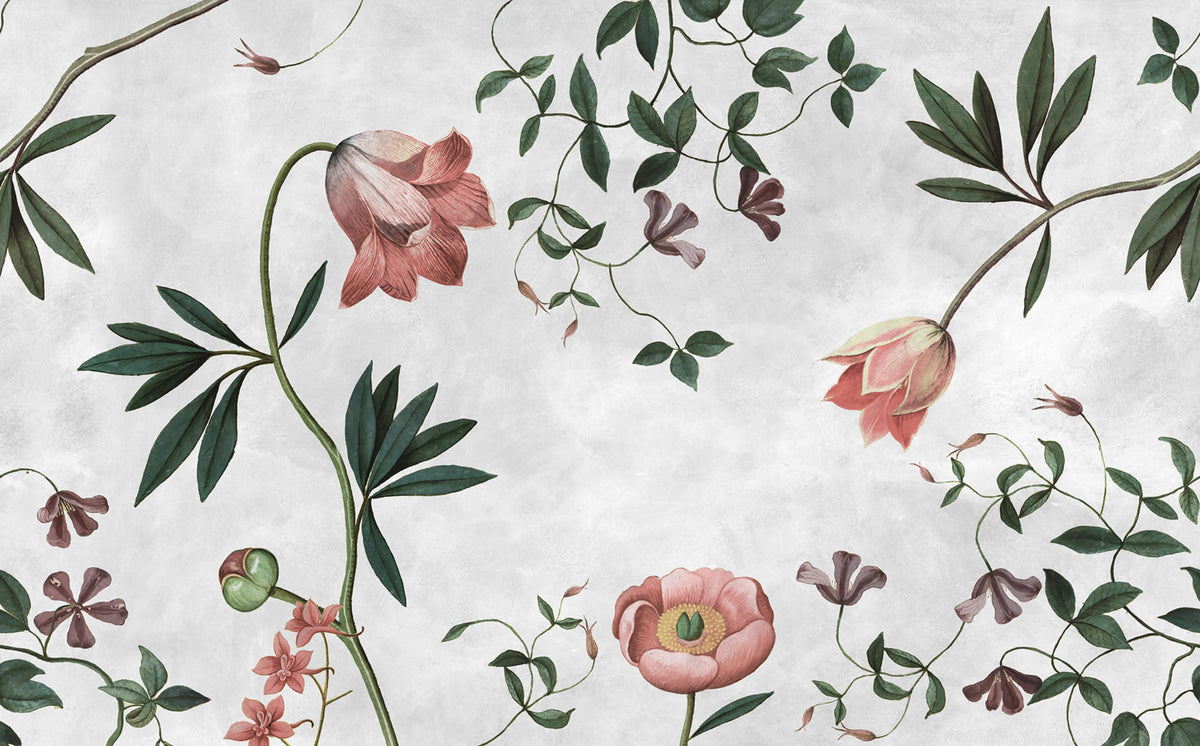 Romantic Garden, Pastel Mural Wallpaper - pure wallpaper artwork