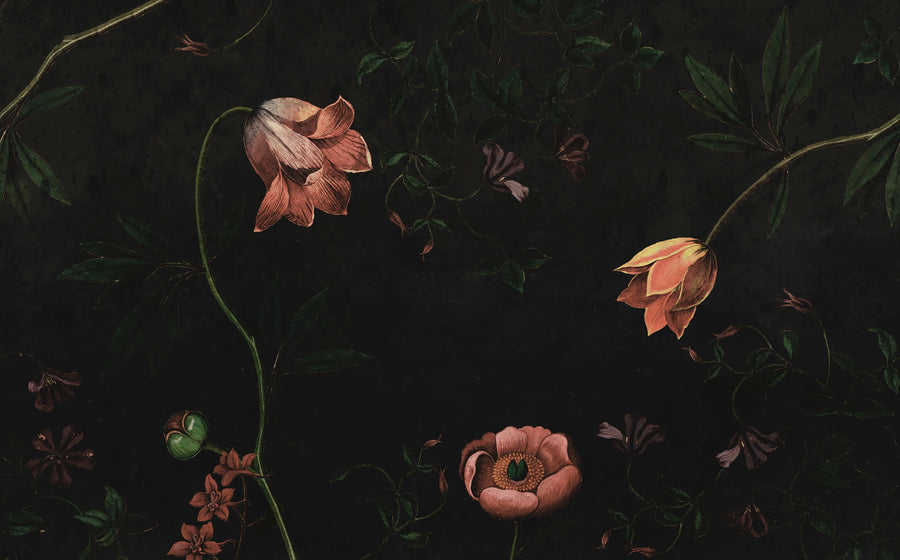 Romantic Garden, Night Mural Wallpaper