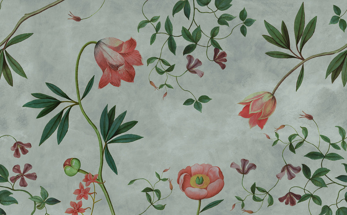Romantic Garden, Sky Blue Mural Wallpaper - pure wallpaper artwork