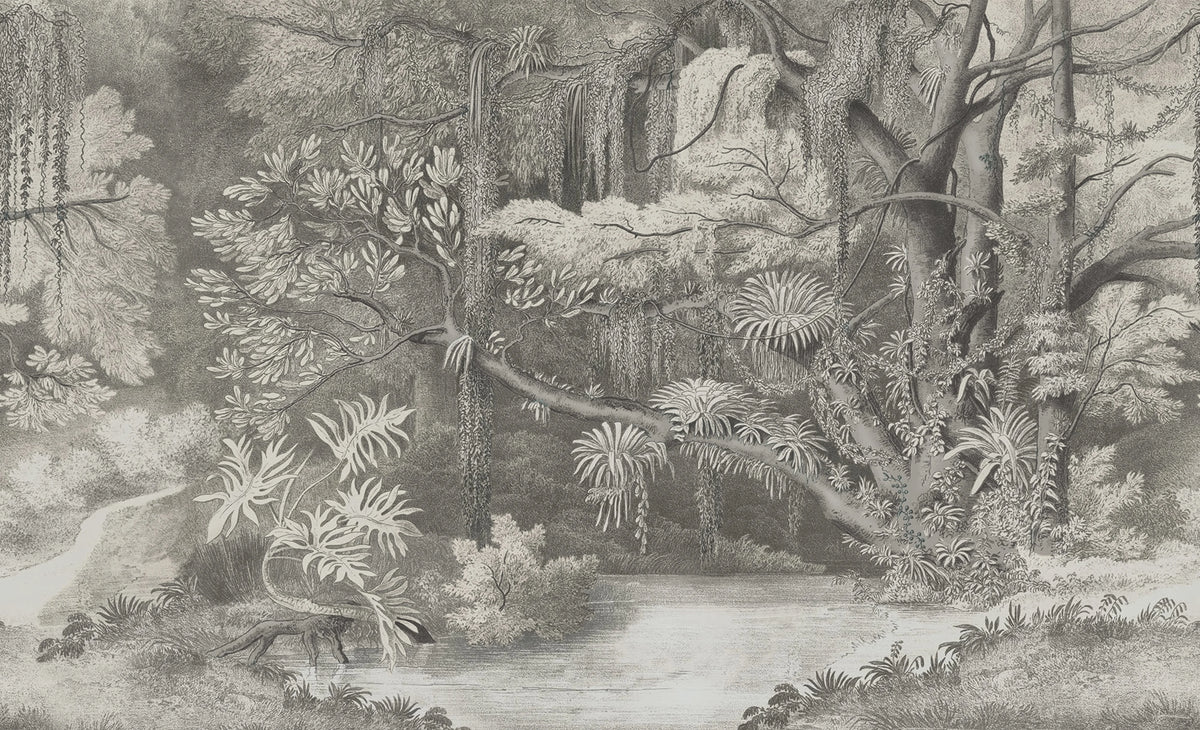 Secret Well Repeatable, Beige Mural Wallpaper - pure wallpaper artwork
