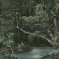 Secret Well Repeatable, Green Mural Wallpaper - pure wallpaper artwork