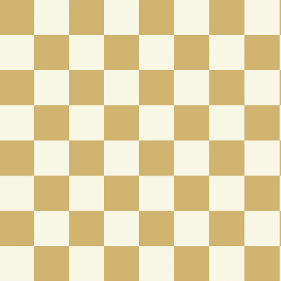 Happy Squares, Mustard Mural Wallpaper