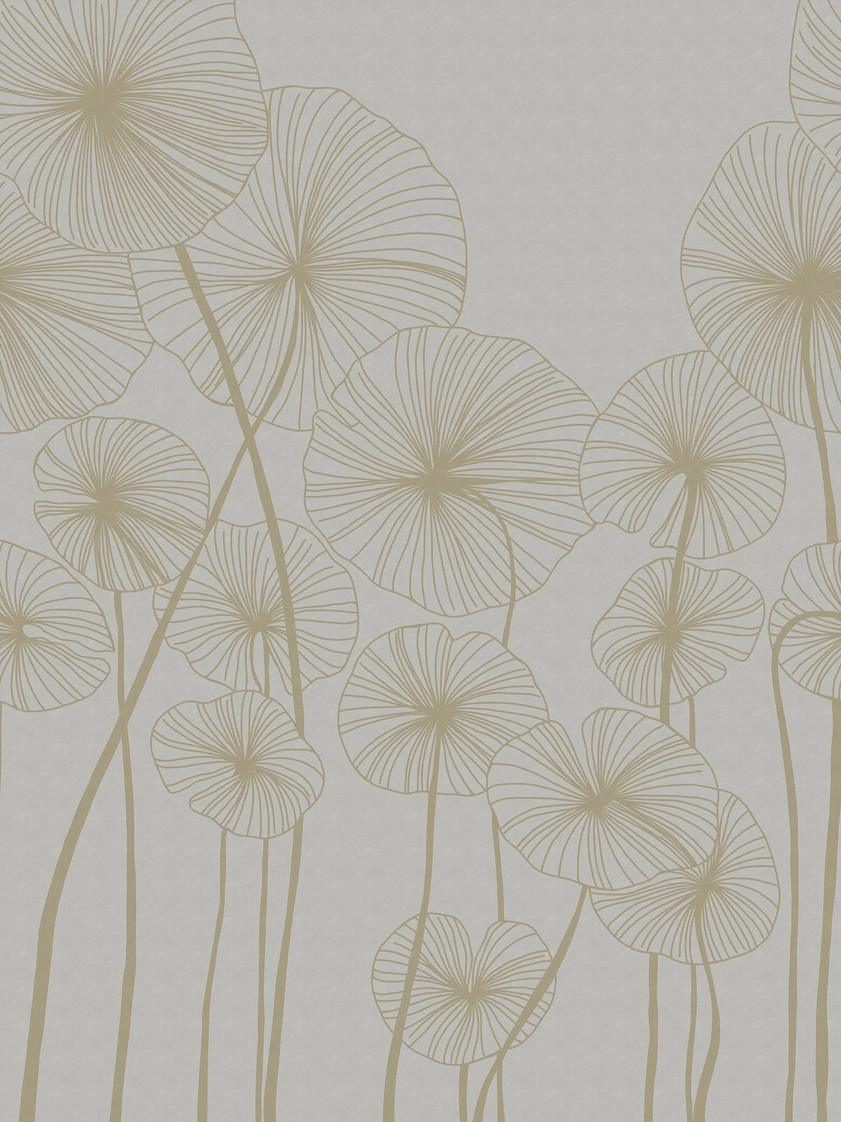 Waterlily Forest, Gray Mural Wallpaper - pure wallpaper artwork