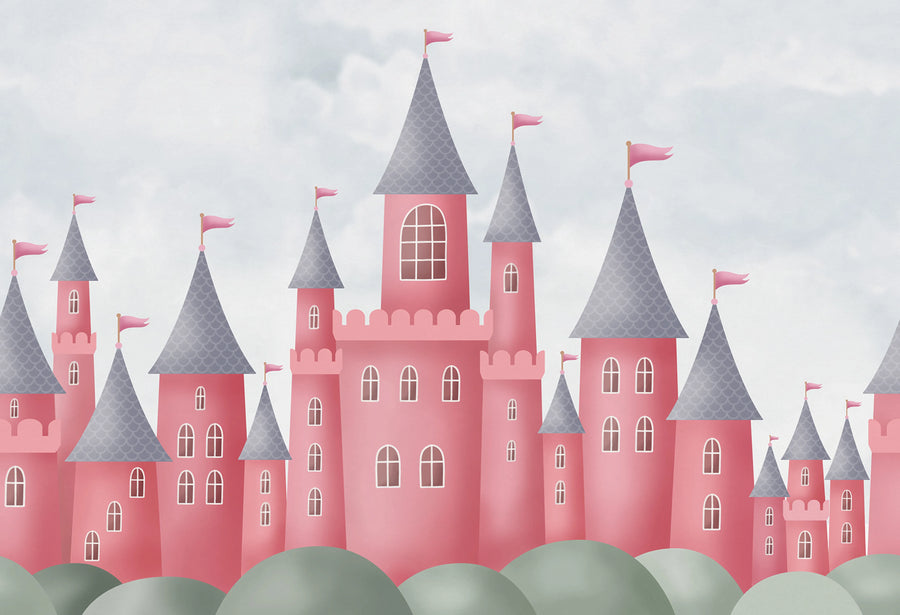 Castle Village, Coral Mural Wallpaper